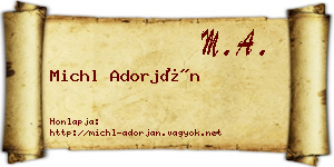 Michl Adorján névjegykártya